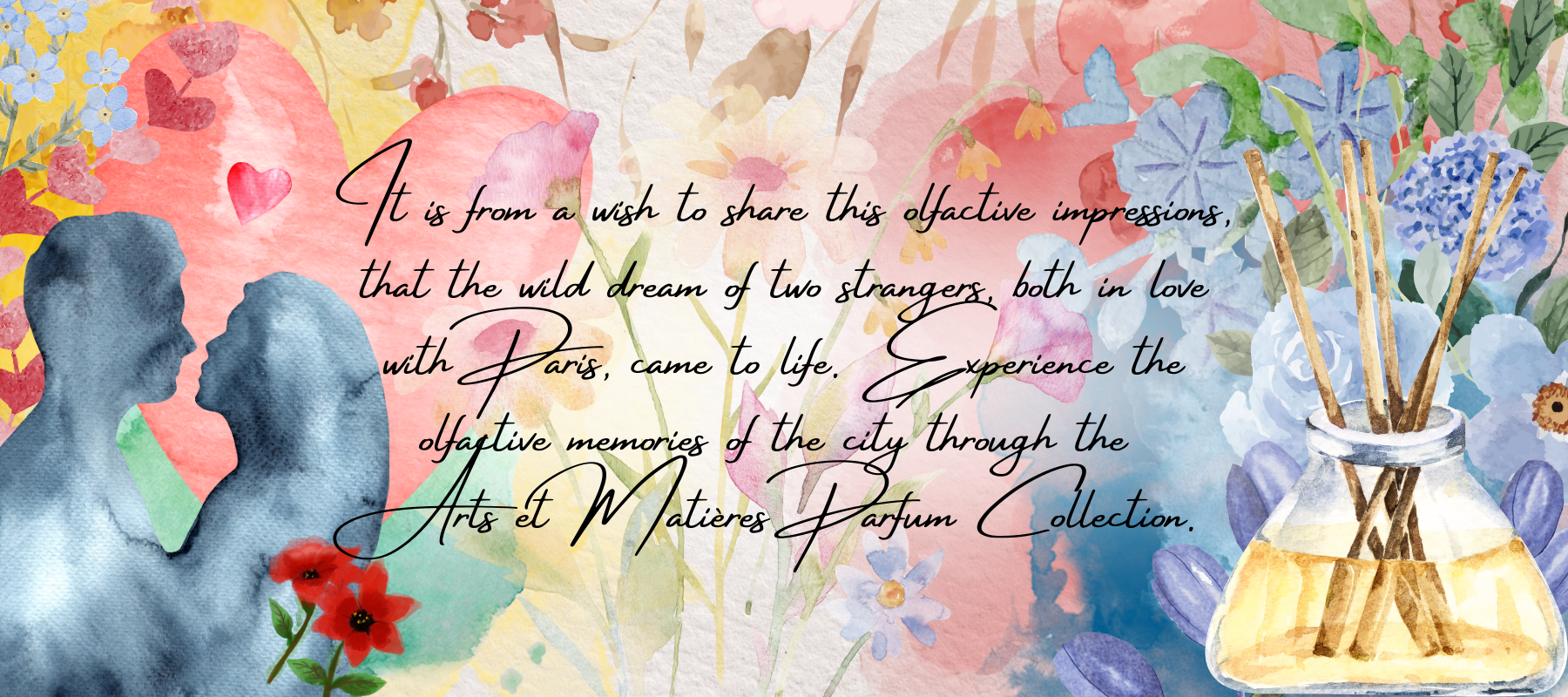 Arts et Matières Paris perfume story visual featuring iconic Parisian landmarks and fragrance inspiration