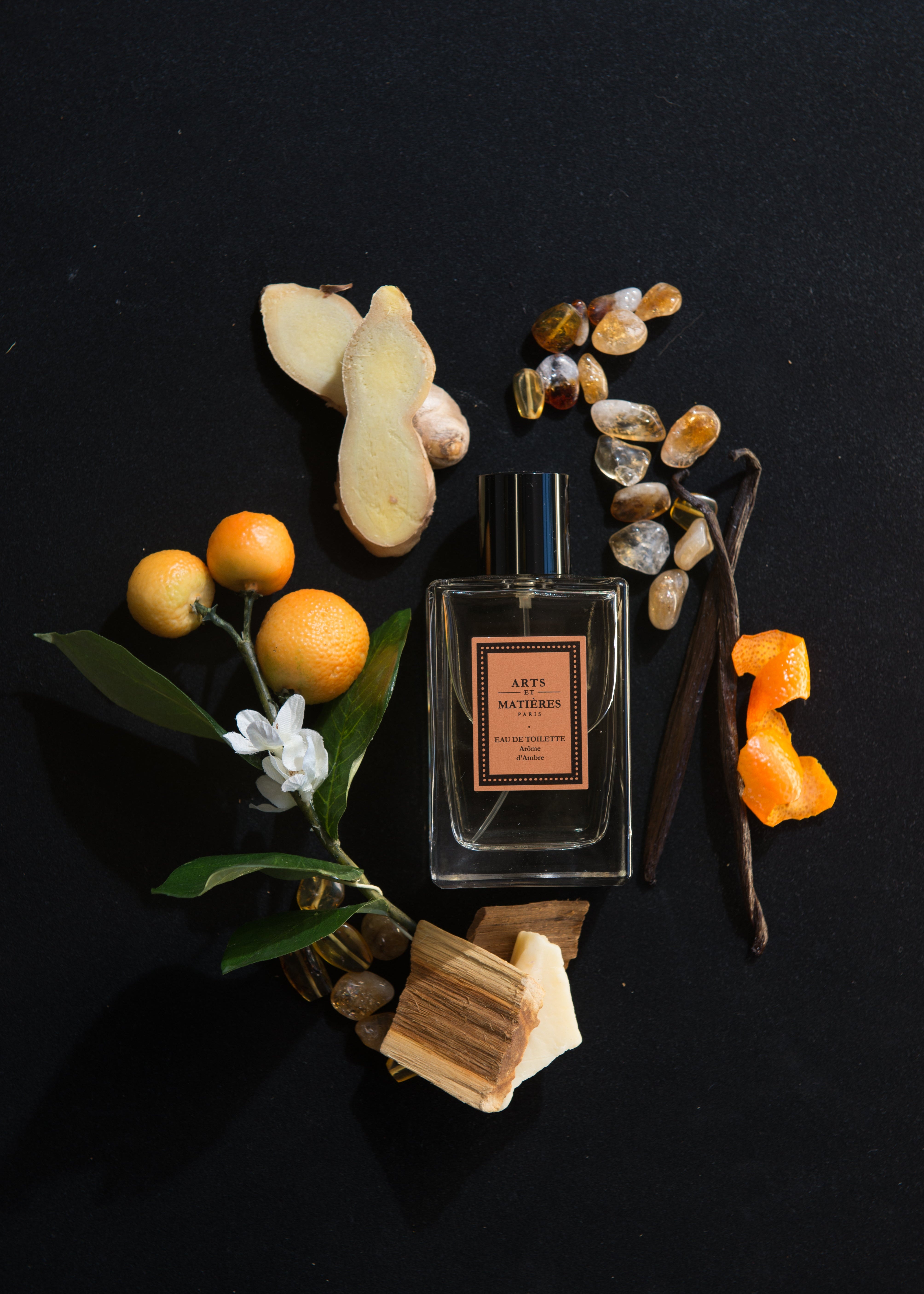 Arôme d’Ambre Eau de Toilette bottle with amber, cedarwood, and ginger notes by Arts et Matières
