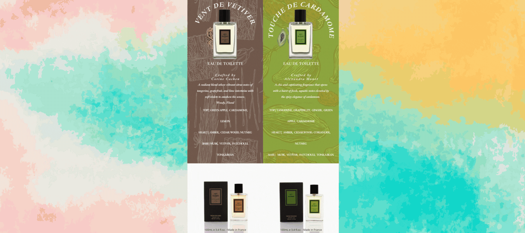 Épices Précieuses spicy perfume collection featuring saffron, cedarwood, and pink pepper by Arts et Matières