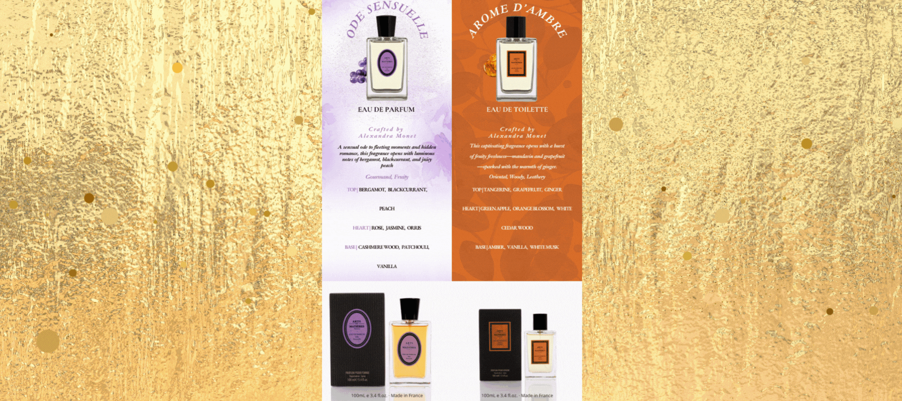Récits de Minuit fragrance collection with rich amber, incense, and woody notes by Arts et Matières